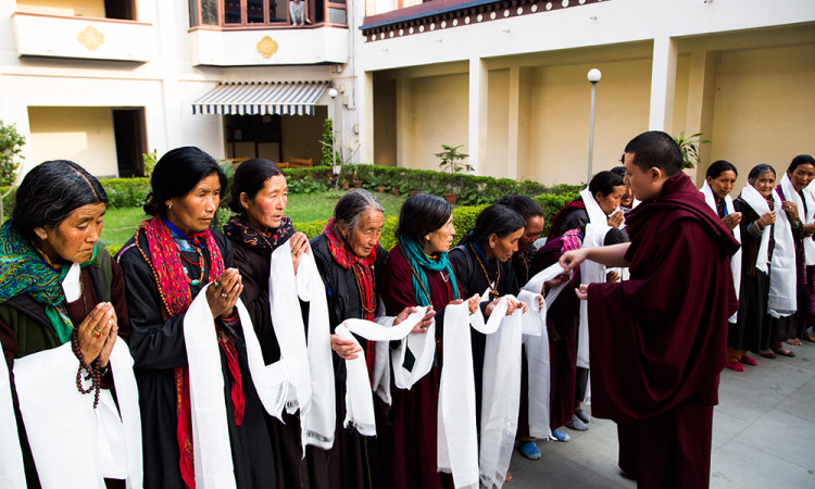 Pilgrims from Ladakh meeting with His Holiness Karmapa Trinley Thaye Dorje